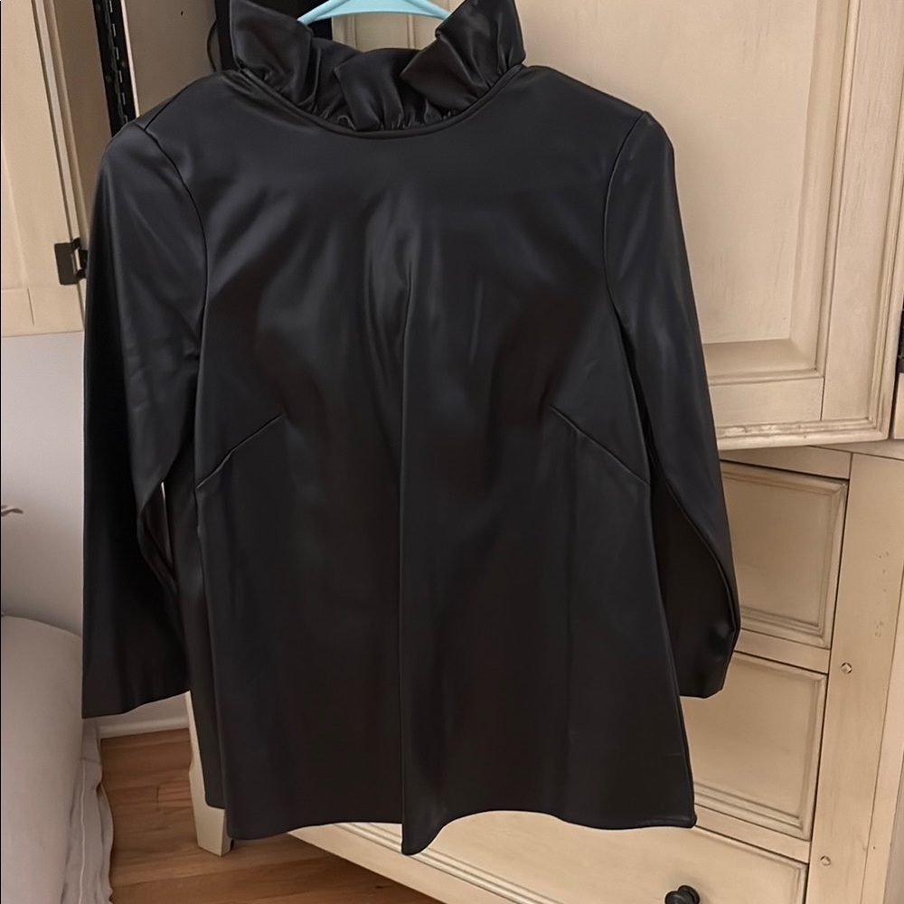 Tuckernuck Black Faux Leather Top